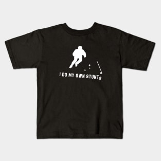 I Do My Own Stunts Ice Hockey Funny Ice Hockey Player Kids T-Shirt